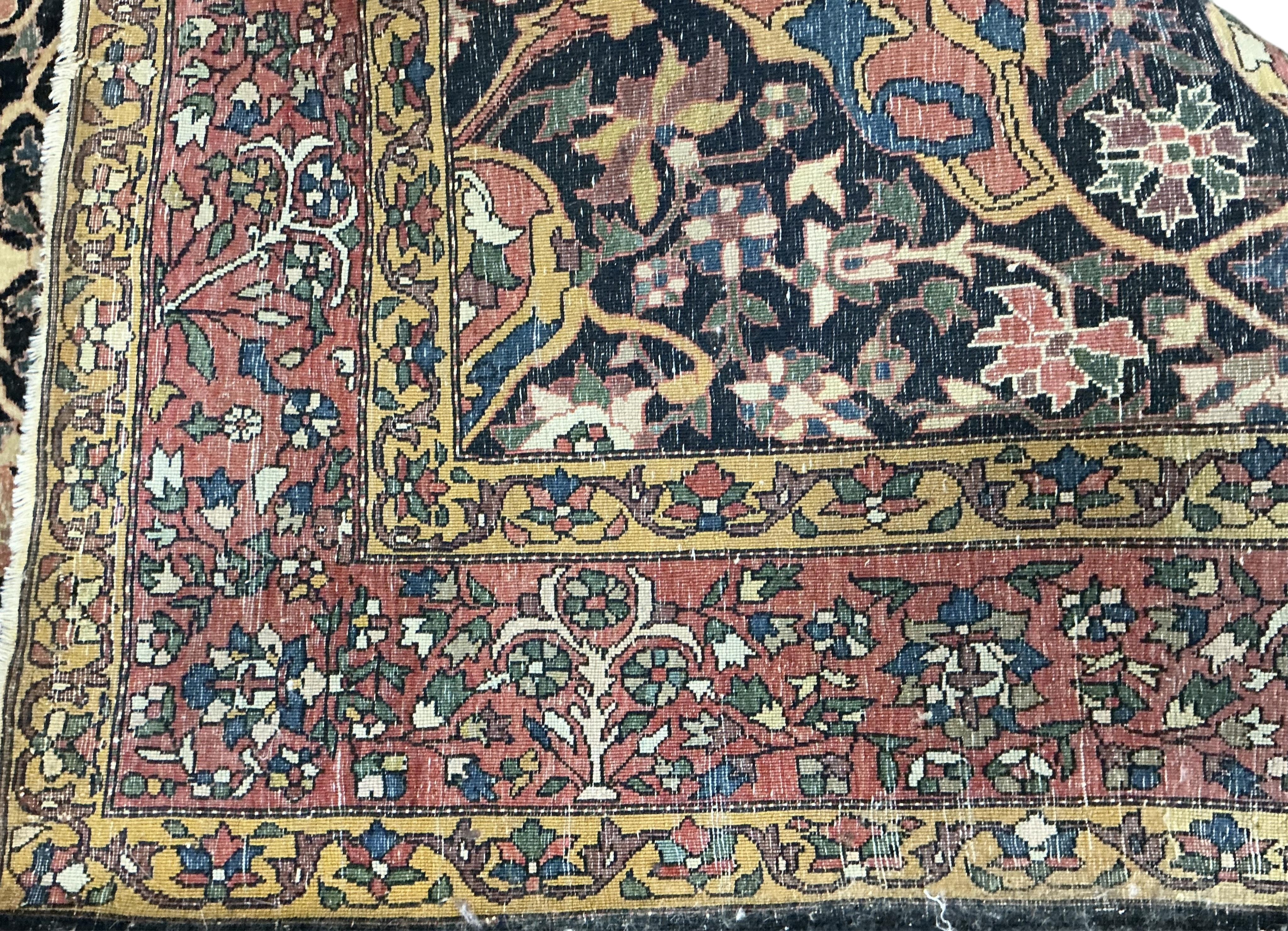 A North West Persian blue ground rug, 196 x 134cm